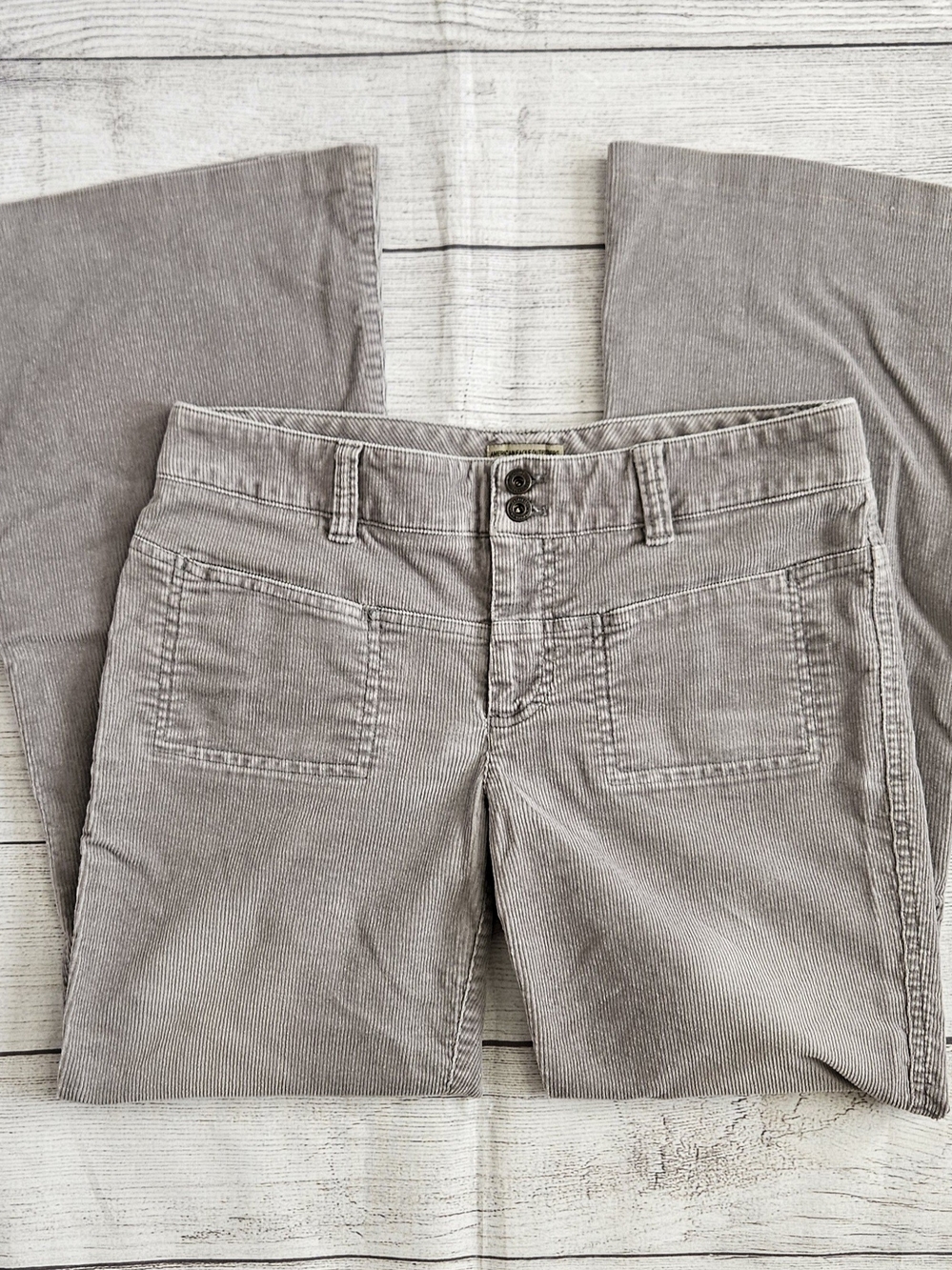 Vintage Y2K American Eagle Gray Corduroy Utility Flare Pants - Size 8